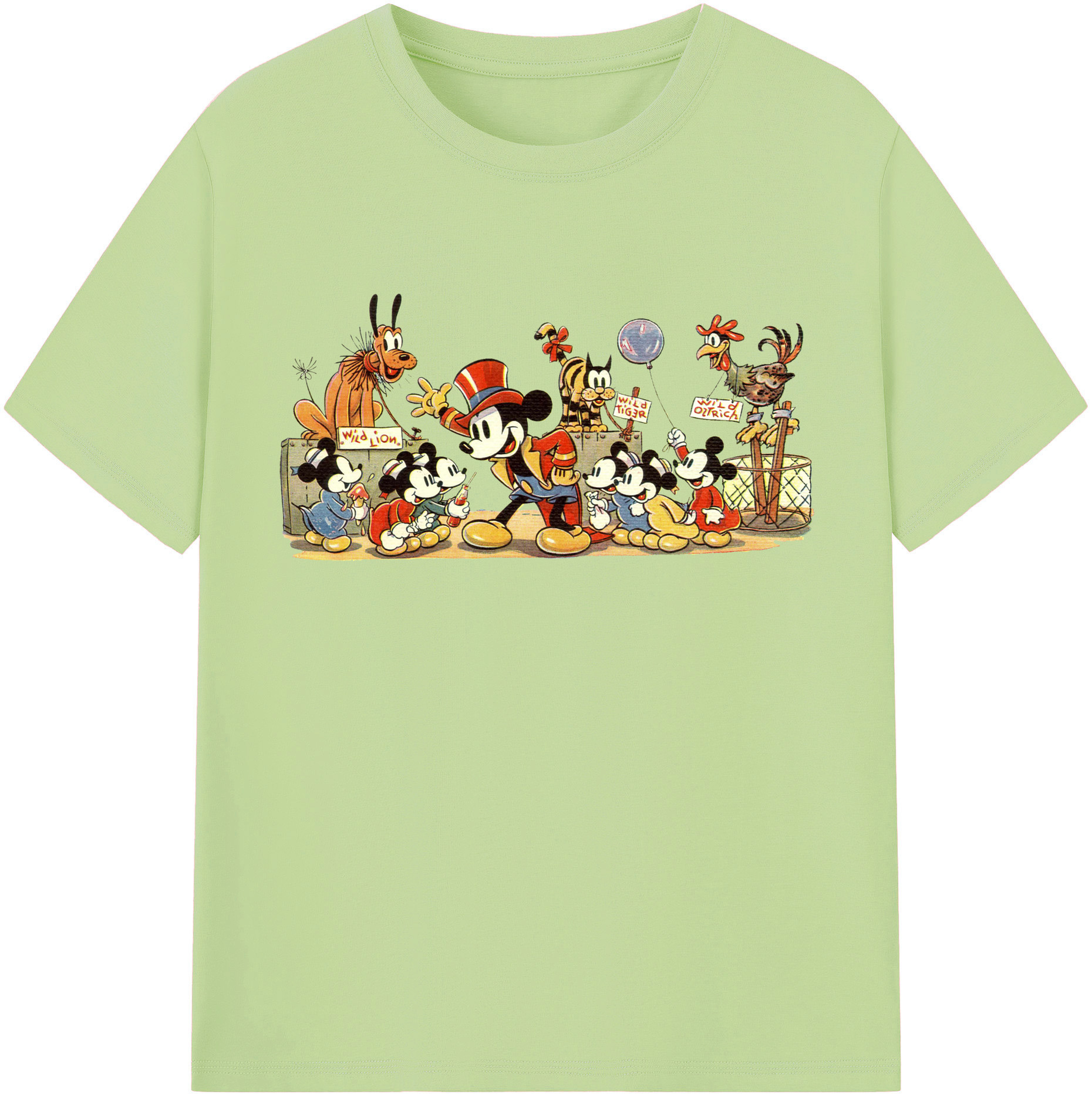 （画像用） ミッキーマウス Mickey Mouse 綿100％半袖Tシャツ（フロントプリント）